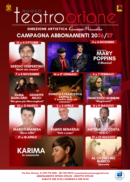 TURNO A - Abbonamento Stagione 2026/2027