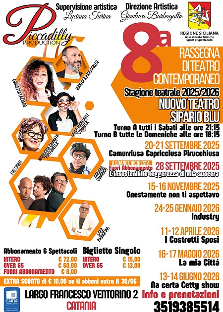 Abbonamento TURNO B6 - Teatro Sipario Blu