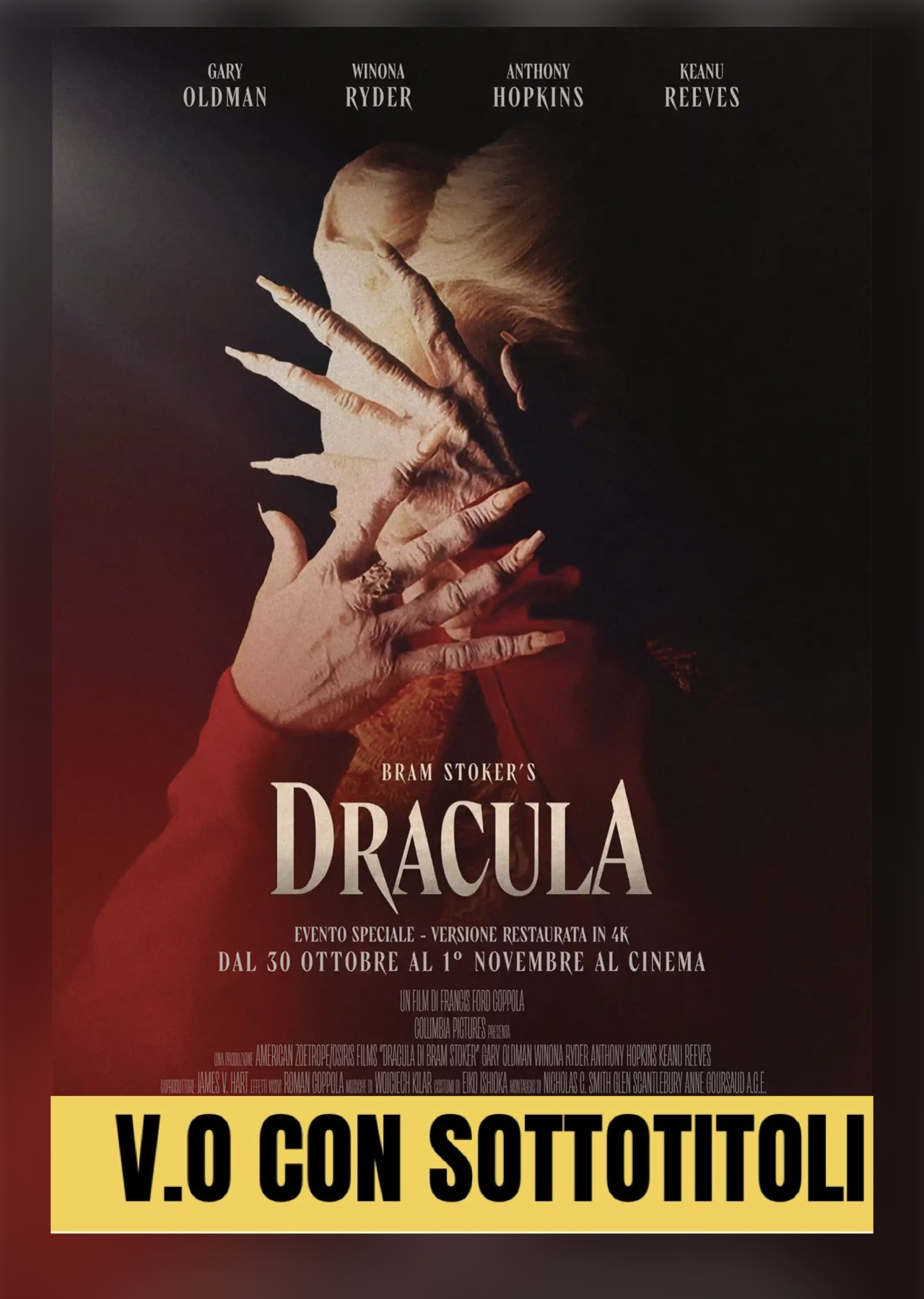 Locandina del film Dracula di bram stoker 4k (ried. 2026)