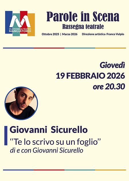 TE LO SCIRVO SU UN FOGLIO (G. SICURELLO) - PAROLE IN SCENA