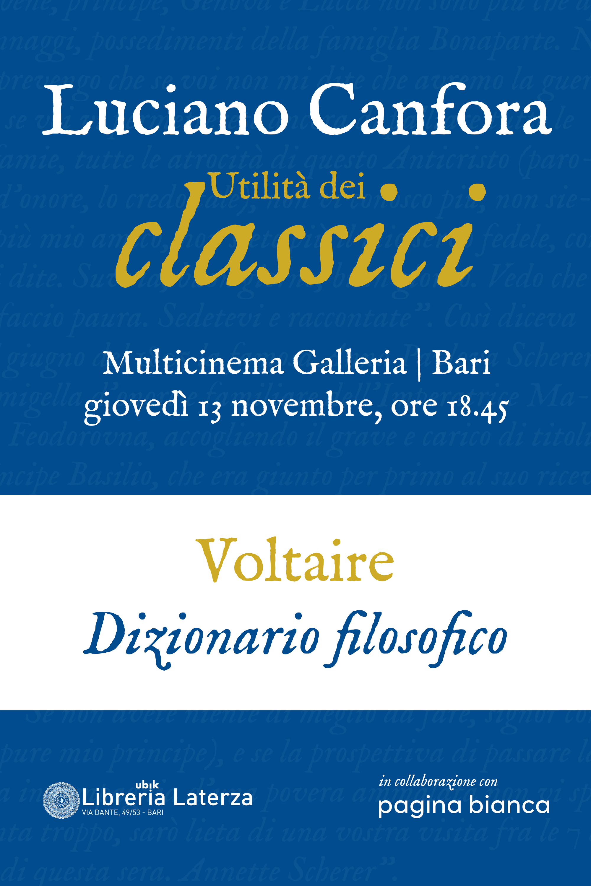 UTILITA' DEI CLASSICI: VOLTAIRE, DIZIONARIO FILOSOFICO