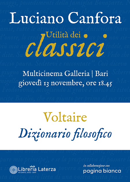 UTILITA' DEI CLASSICI: VOLTAIRE, DIZIONARIO FILOSOFICO