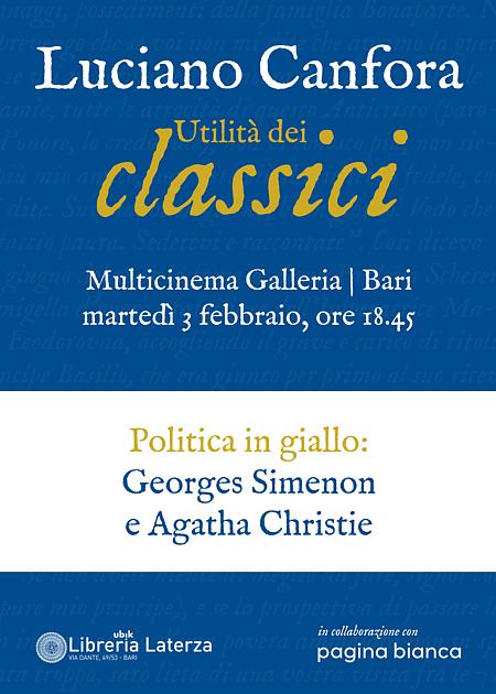 UTILITA' DEI CLASSICI: POLITICA IN GIALLO: GEORGES SIMENON E AGATHA CHRISTIE