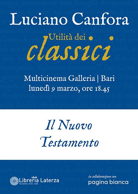UTILITA' DEI CLASSICI: IL NUOVO TESTAMENTO
