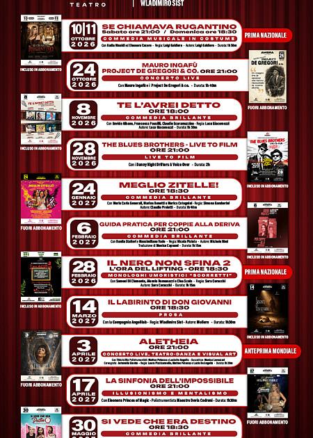 Abbonamento 8 eventi - Stagione 2025/2026 Cinema Ambra