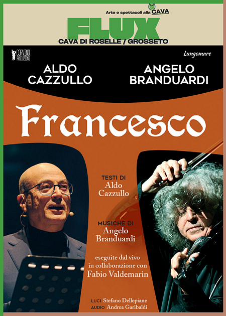 Aldo Cazzullo e Angelo Branduardi in "FRANCESCO"