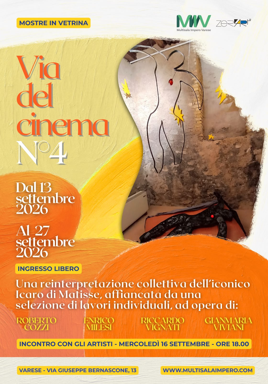 Via del cinema n° 4 - mostra dal 13 al 27 settembre