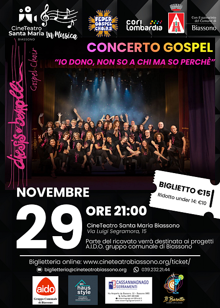 Concerto Gospel: Io dono, non so a chi ma so perché