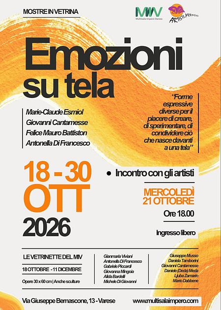 EMOZIONI SU TELA - MOSTRA DAL 18 AL 30 OTTOBRE
