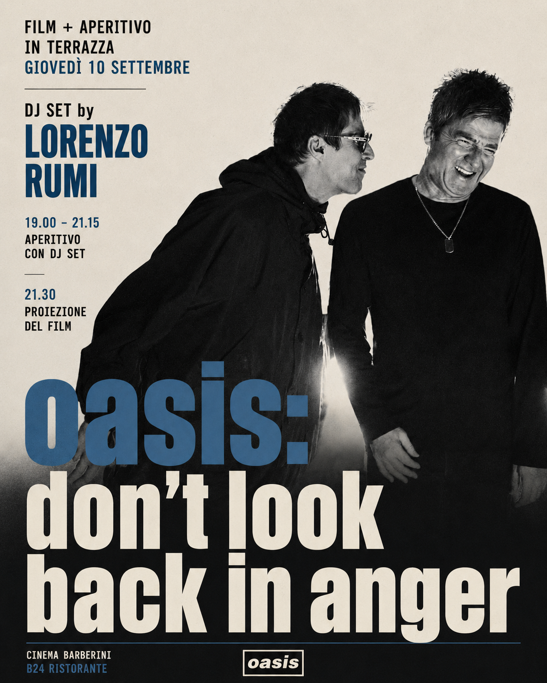 Locandina de Oasis: don't look back in anger - film + aperitivo